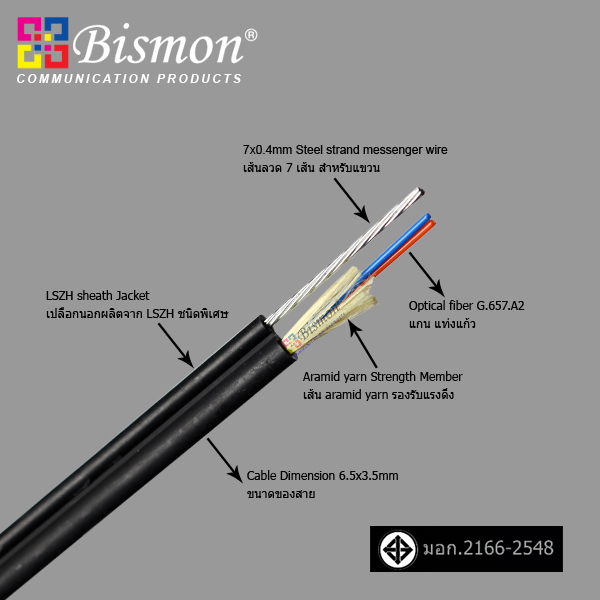 4 Core, FTTH Fiber optic Round cable SM 9/125um (G.657A2)
